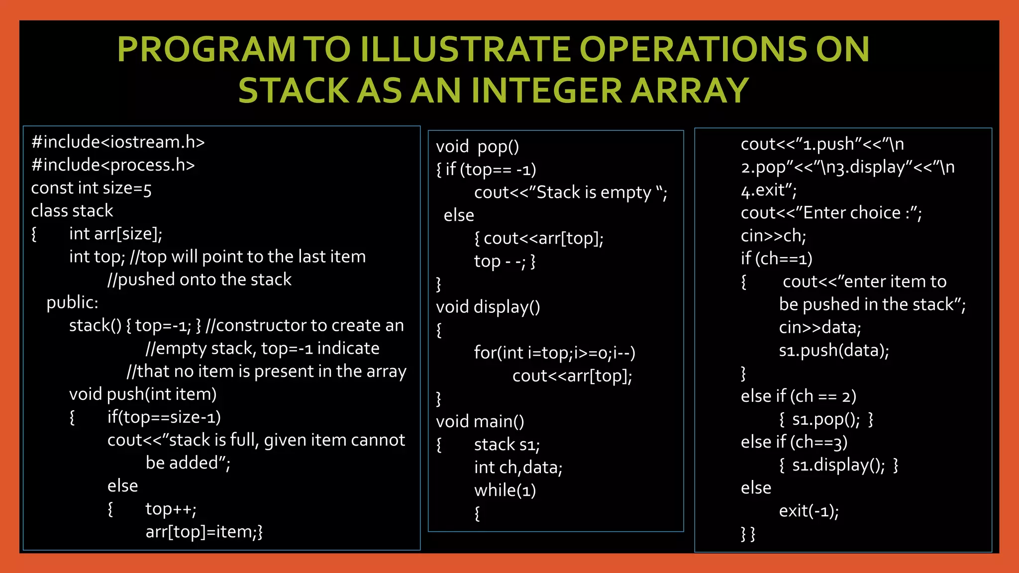 Stacks in c++ | PPTX | Programming Languages | Computing