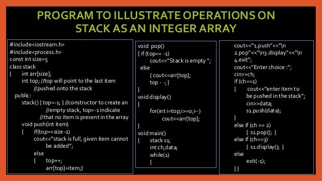 Stacks in c++