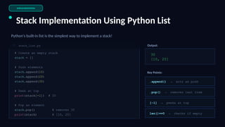 Comprehensive Beginner's Guide to Stacks in Python: Concepts ...
