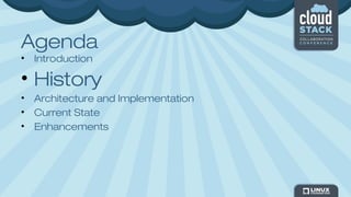 Agenda
• Introduction
• History
• Architecture and Implementation
• Current State
• Enhancements
 