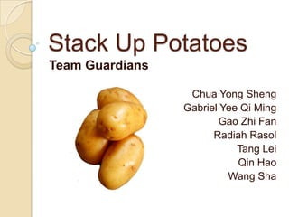 Stack Up Potatoes Team Guardians Chua Yong Sheng Gabriel Yee Qi Ming Gao Zhi Fan Radiah Rasol Tang Lei Qin Hao Wang Sha 