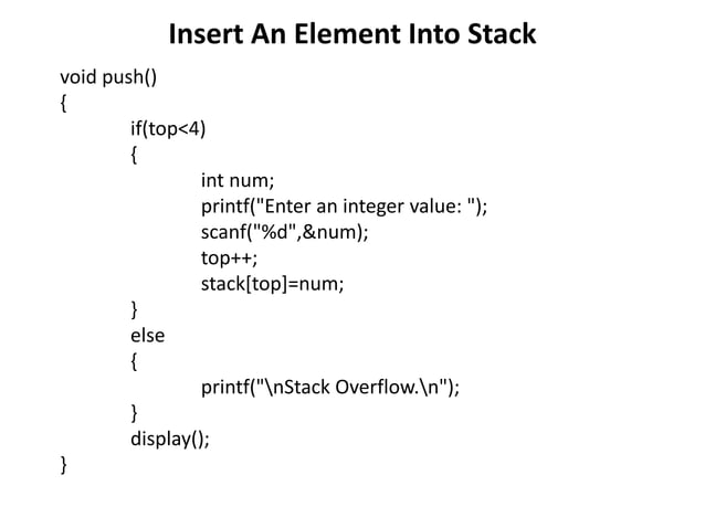Stack using Array | PPTX