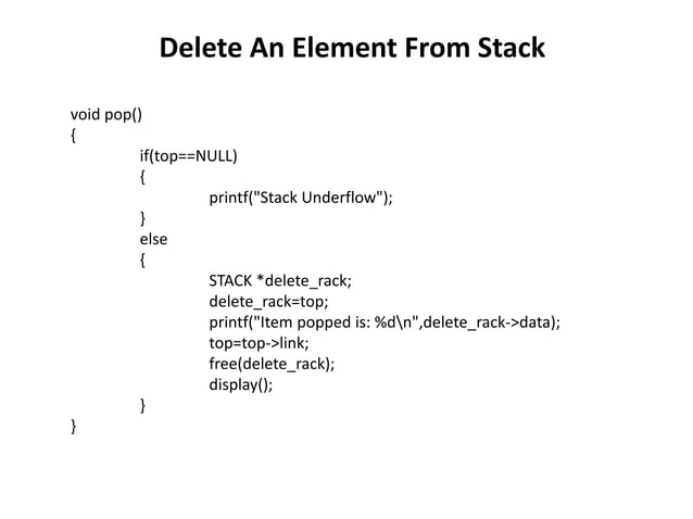 Stack using Linked List | PPTX