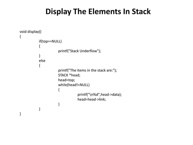 Stack using Linked List | PPTX