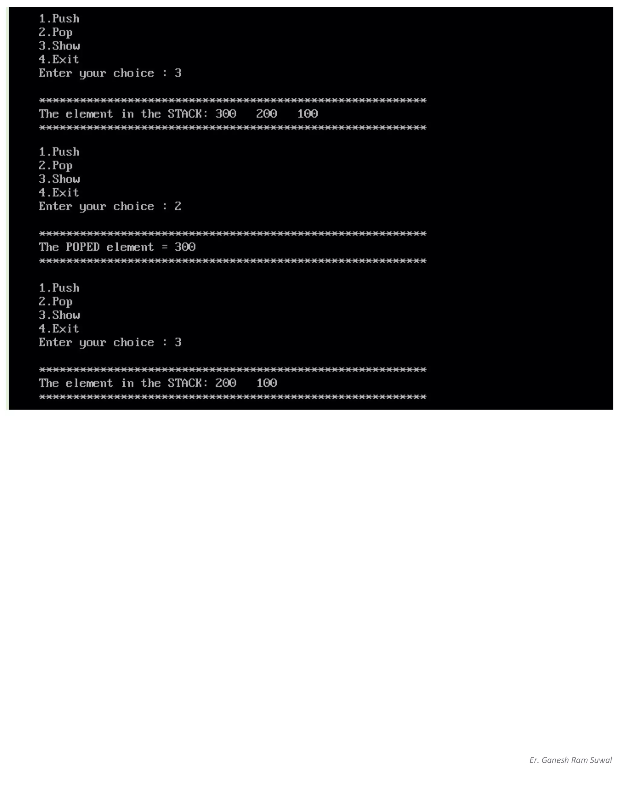 Stack implementation using singly linked list pdf