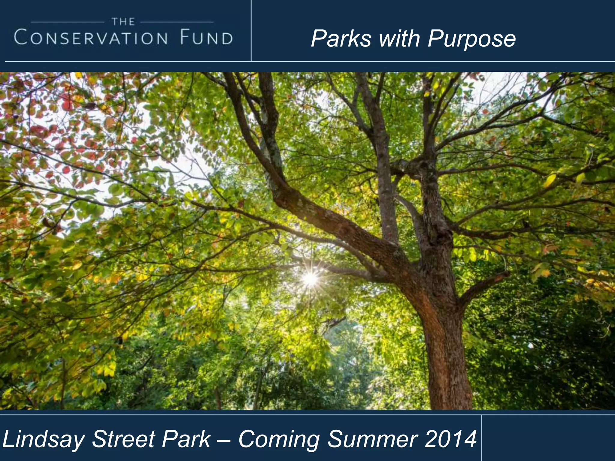 Parks with Purpose
Lindsay Street Park – Coming Summer 2014
 