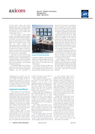 Source : Stadium and Arena
Management
Date : April 2010
 