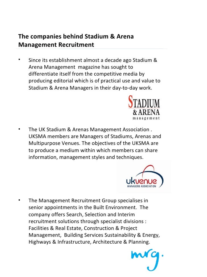 Stadium Arena Management Recruitment