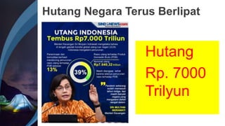 Hutang Negara Terus Berlipat
Hutang
Rp. 7000
Trilyun
 
