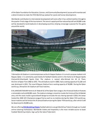 STADIUMS ARE BEING USED FOR Qatar FIFA world cup.docx