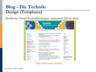Blog - Die Technik:  Design (Templates) Wordpress Theme RockinNewspaper, angepasst Spieltz Blog http://www.spieltz.de/blog   