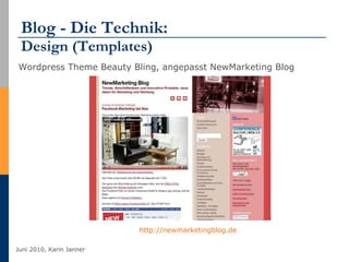 Blog - Die Technik:  Design (Templates) Wordpress Theme Beauty Bling, angepasst NewMarketing Blog http://newmarketingblog.de   