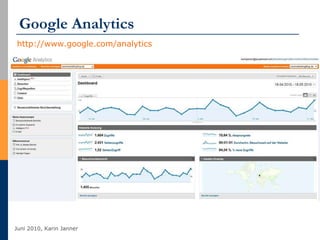 Google Analytics <ul><li>http://www.google.com/analytics   </li></ul>