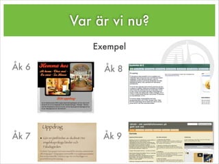 Var är vi nu?
Exempel
Åk 6
Åk 7
Åk 8
Åk 9
 