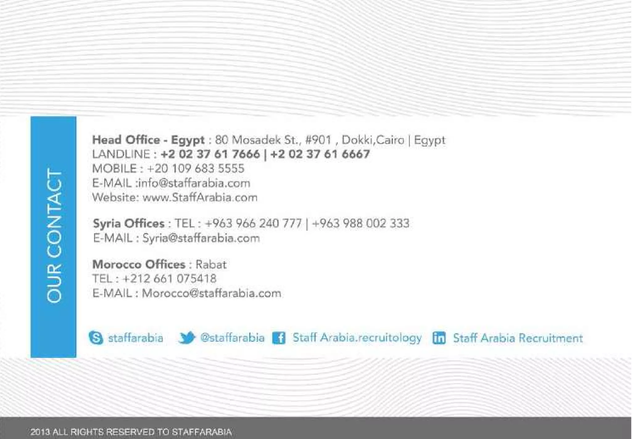 Staff arabia staffing pofile 2016