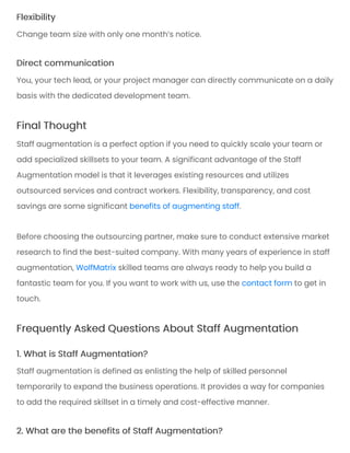 Staff Augmentation Contract.pdf Staff augmentation a perfect model to scale your team | PDF
