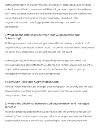 Staff augmentation a perfect model to scale your team | PDF
