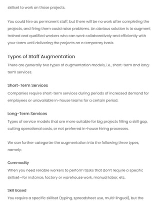 Staff augmentation a perfect model to scale your team | PDF