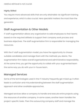 Staff augmentation a perfect model to scale your team | PDF