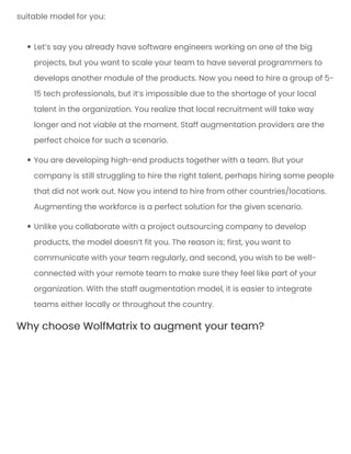 Staff augmentation a perfect model to scale your team | PDF