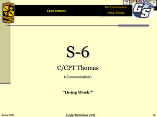 We Commission Army Strong S-6 C/CPT Thomas (Communication) “ Doing Work!” Eagle Battalion  