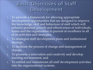 Staff Development Options Staff development | PPT
