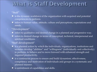 Staff Development Options Staff development | PPT