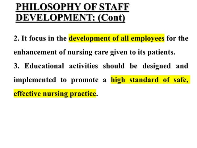 STAFF DEVELOPMENT programme in nursing Management | PPTX | Career ...