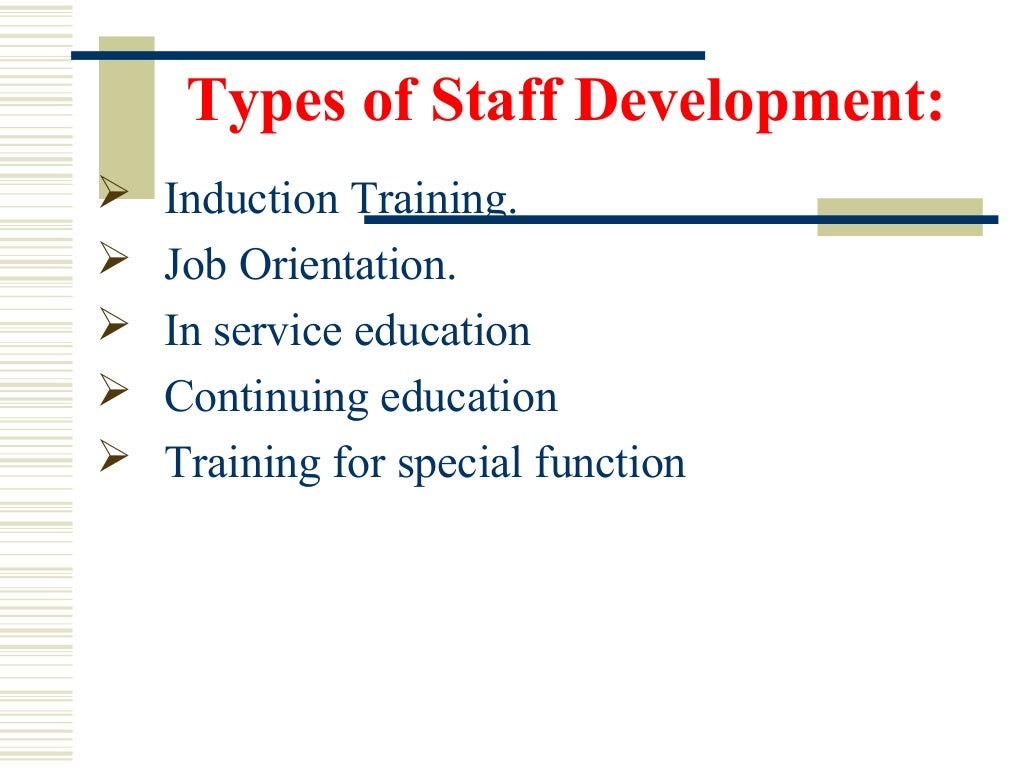 Staff development programme