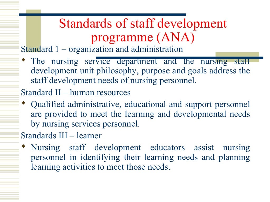 Staff development programme