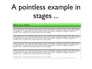 CSS 3 Support
•   WWDC 2010 videos via iTunes (need a developer
    account - free)
    http://developer.apple.com/videos/wwdc/2010/

          •   Session 503 - CSS Effects, Part 1: UI
              Elements and Navigation

          •   Session 504 - CSS Effects, Part 2:
              Galleries and 3D Effects

•   Introduction to CSS 3 (Working Draft)
    http://www.w3.org/TR/2001/WD-css3-
 