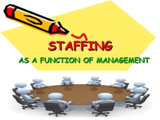 STAFFING
AS A FUNCTION OF MANAGEMENT
 