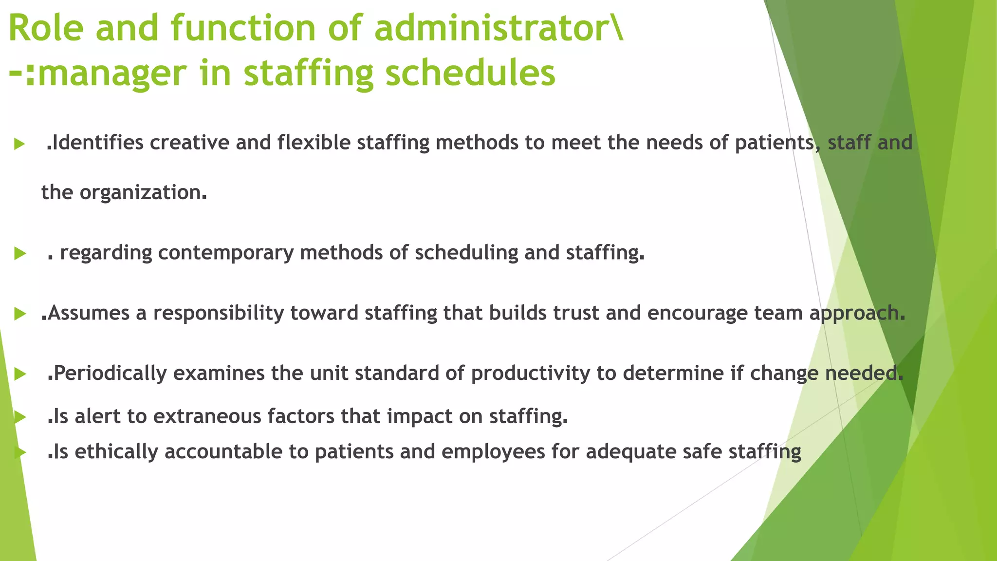 Staffing and scheduling | PPTX
