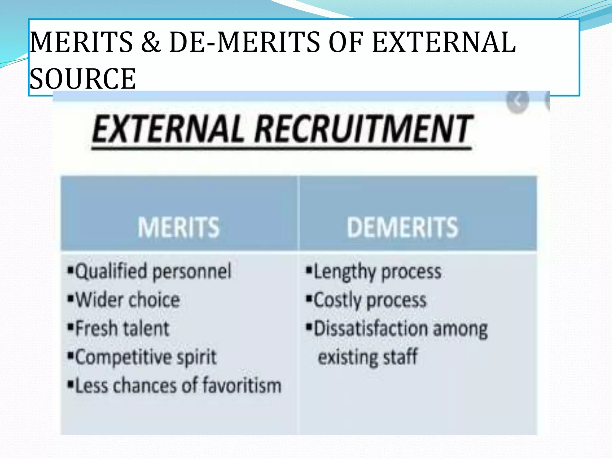MERITS & DE-MERITS OF EXTERNAL
SOURCE
 