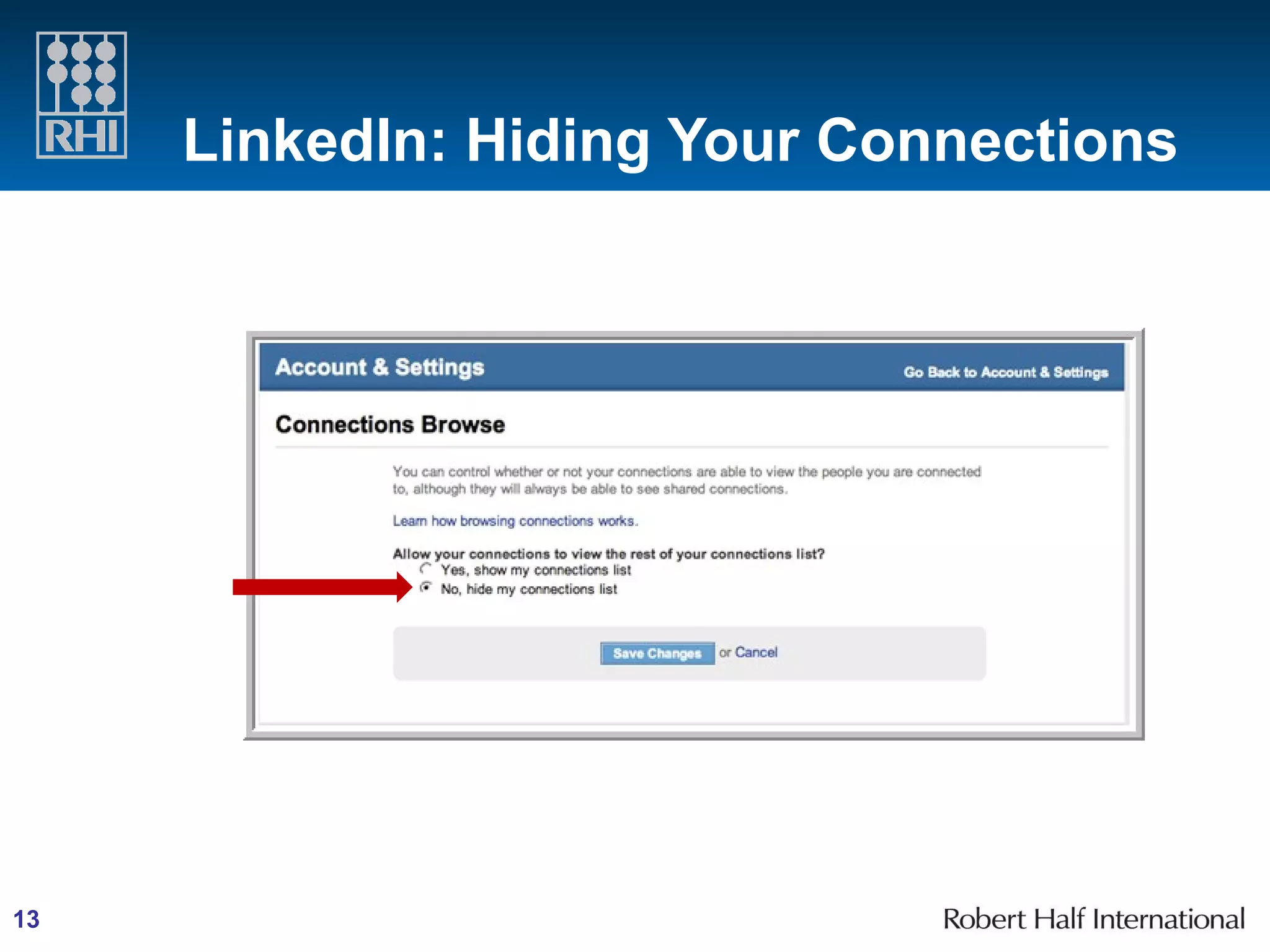 LinkedIn: Hiding Your Connections 