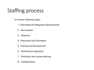 Staffing aspect in management made easier | PPTX