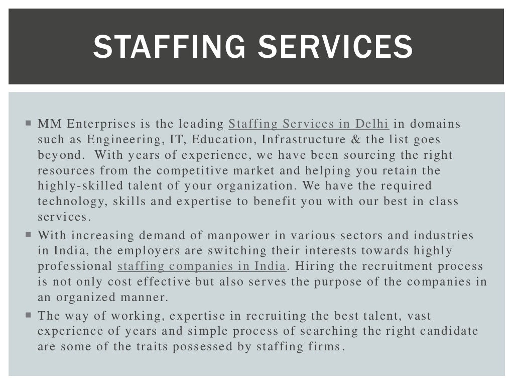 Staffing companies in india