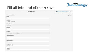 Jackprodigy Staff master data management jackprodigy college | PPTX