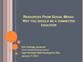Resources From Social Media: Why you should be a connected educator