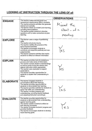 Staff reflections assessment