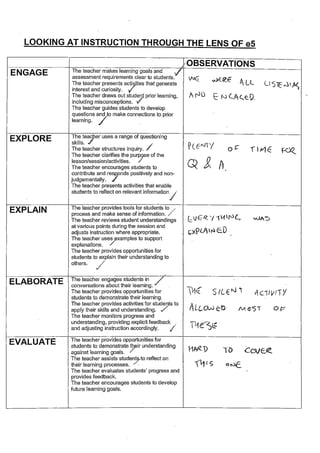 Staff reflections assessment