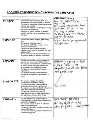 Staff reflections assessment