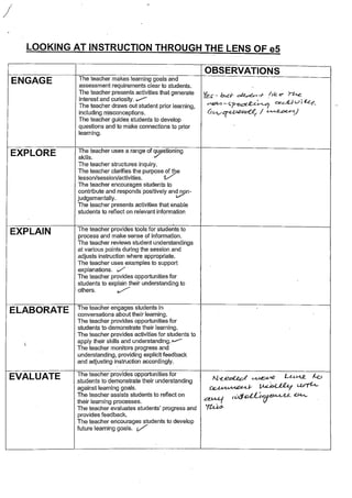 Staff reflections assessment
