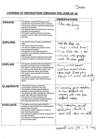 Staff reflections assessment