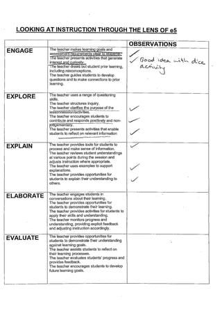 Staff reflections assessment