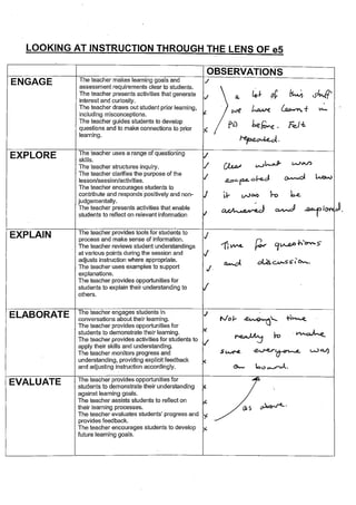 Staff reflections assessment