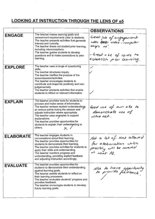 Staff reflections assessment