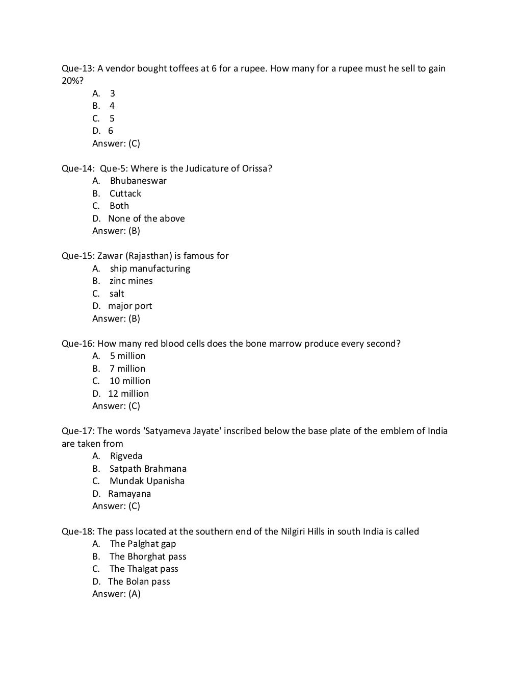 Staff Selection Commission SSC Old Year Papers With Questions Ans 