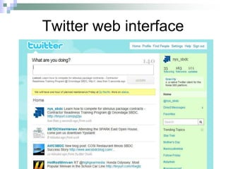 Twitter web interface