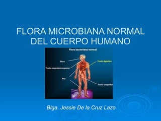 FLORA MICROBIANA NORMAL DEL CUERPO HUMANO Blga. Jessie De la Cruz Lazo 